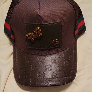 Deisgner Inspired Dark Brown Cap with Gold Details